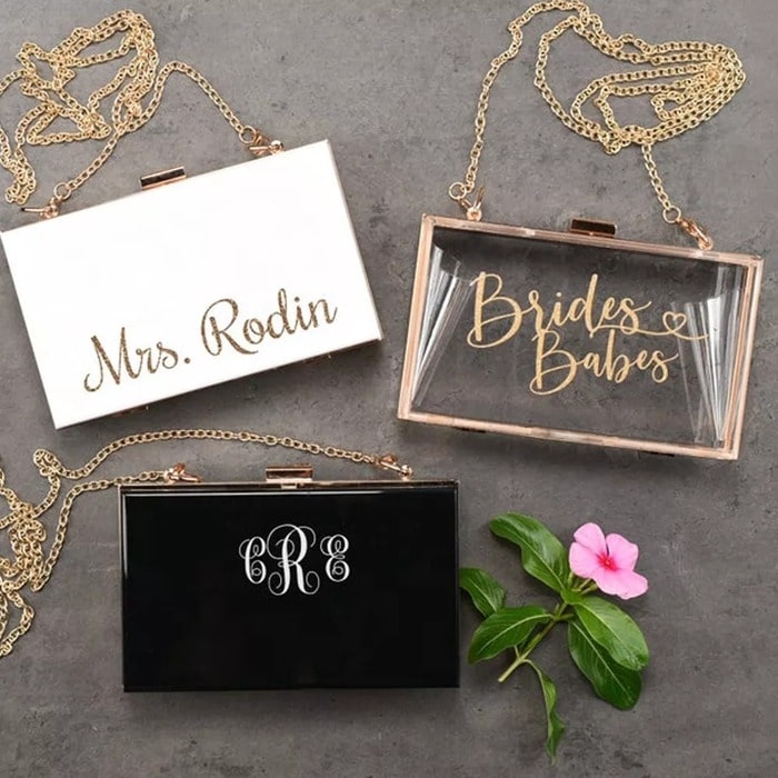 Hand crafted bag: thoughtful monogrammed bachelorette gifts