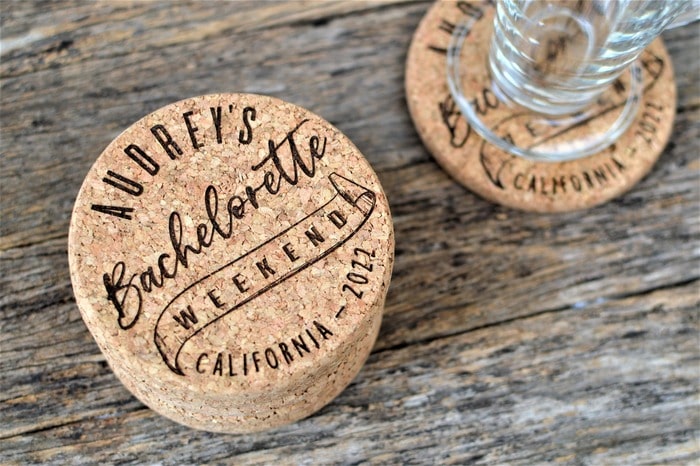 Recycled Personalized Coasters For The Best Bachelorette Favors