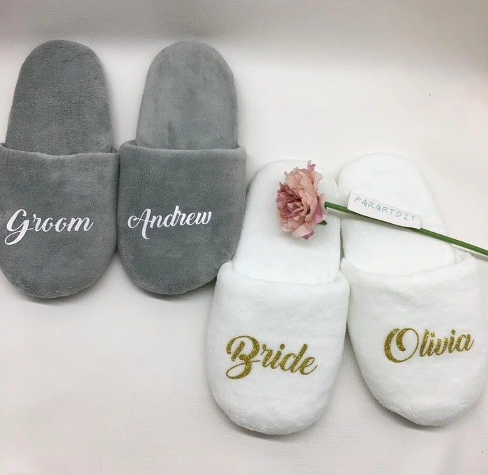 Wedding slippers: cool bachelorette customized gifts