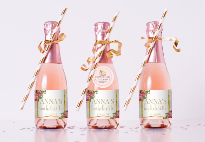 Tiny Champagne Bottles: Great Custom Bachelorette Favors