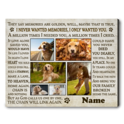memorial gift for dog custom pet photo canvas print 01