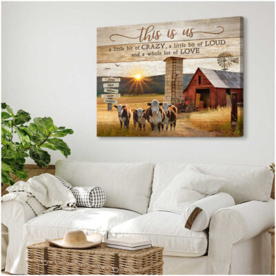 Personalized Family Names Wall Art Country Art Modern Farmhouse Decor Canvas