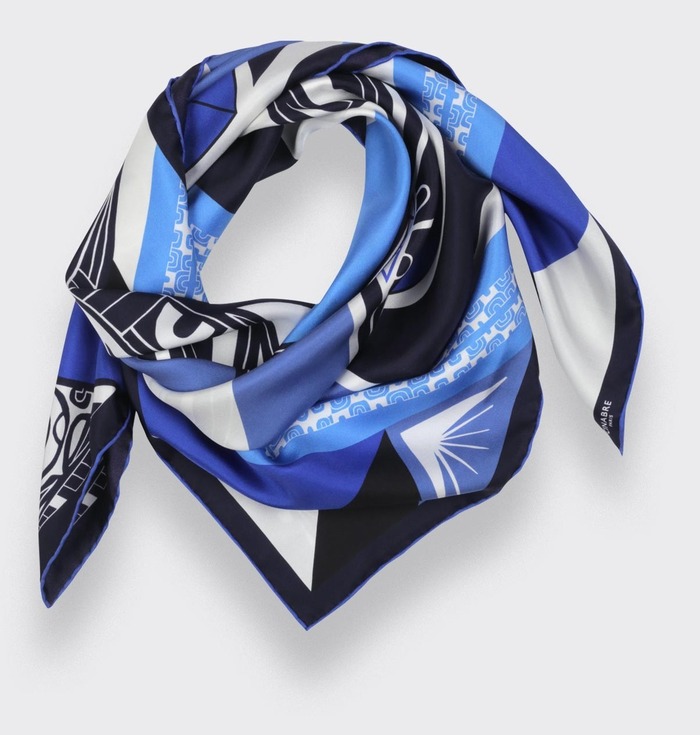 65 year wedding anniversary gift - A Blue Silk Scarf