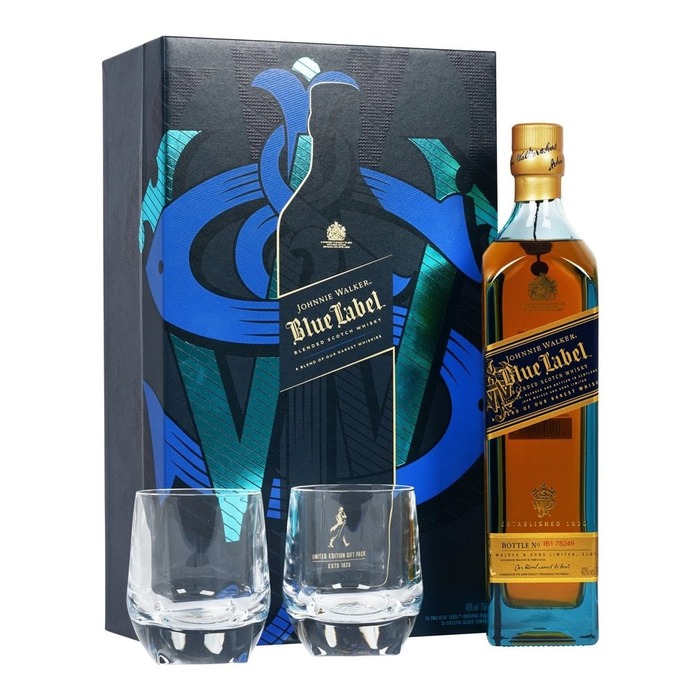 65 Year Wedding Anniversary Gift - Personalised Johnnie Walker Blue Label