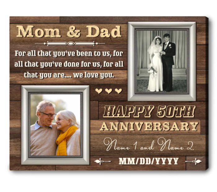 65 year wedding anniversary gift - Greatest Parents Wood Canvas