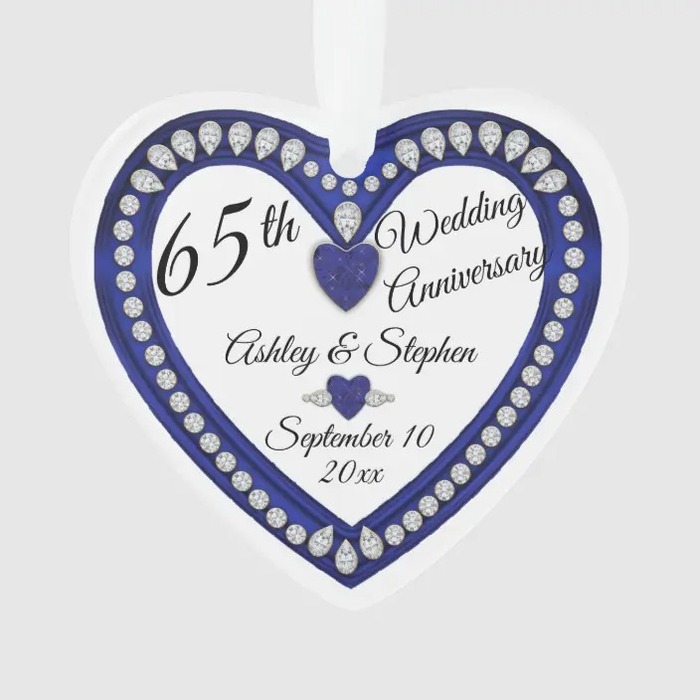 65th Anniversary Wedding Ornament 