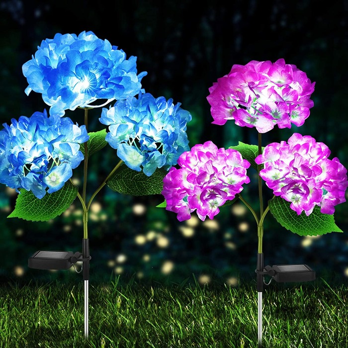 65Th Anniversary Gifts - Hydrangea Solar Garden Lights