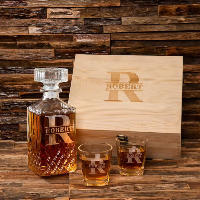 The Whiskey Decanter Set - engagement gift for him.