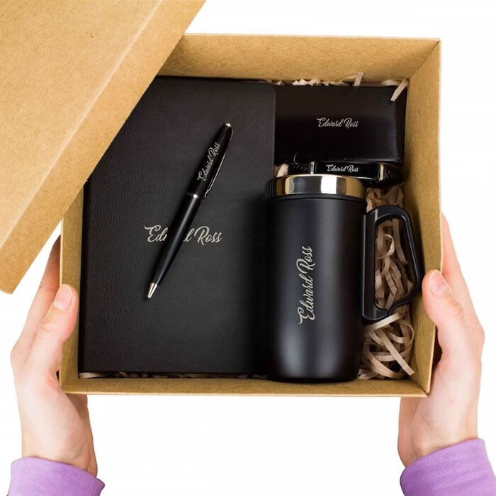 Pen and notepad Gift Box - engagement gift for him.