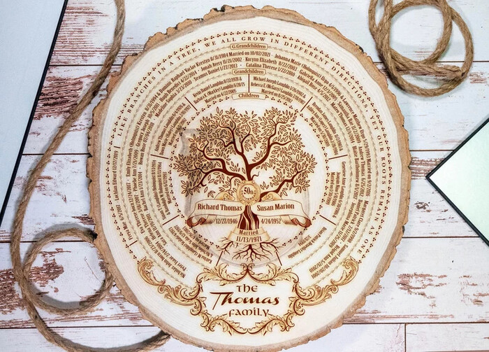 Engraved Family Tree 