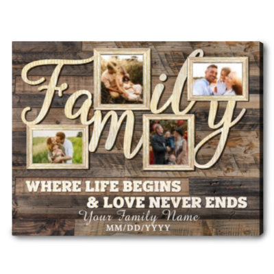 customized family gift family photo collage canvas wall art 01