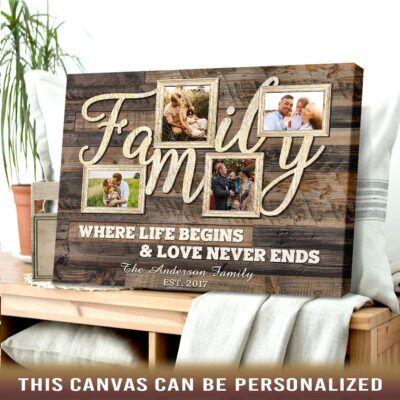 customized family gift family photo collage canvas wall art 04