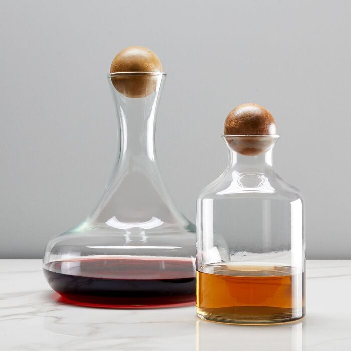 Glass Decanter with Wood Stopper - 70th Anniversary Gifts