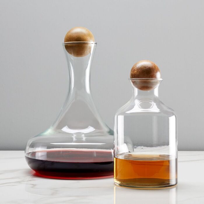 Glass Decanter With Wood Stopper - 70Th Anniversary Gifts