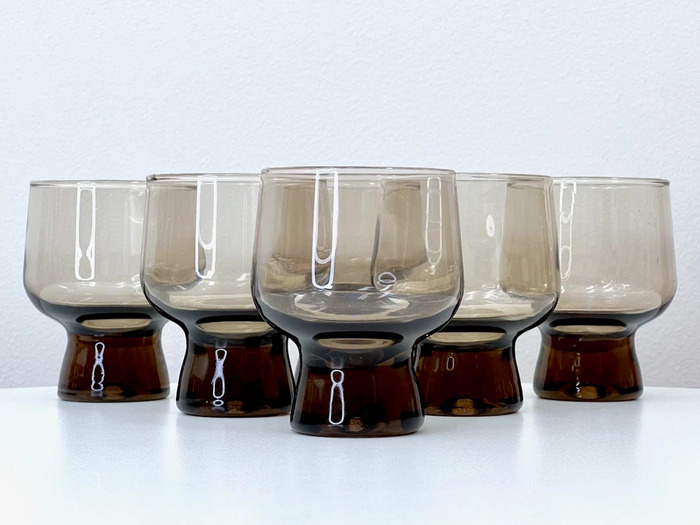 Smoky Quartz Wine Glasses - 70th Anniversary Gift