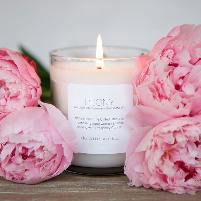 Peony Candle - Gifts For 70Th Wedding Anniversary