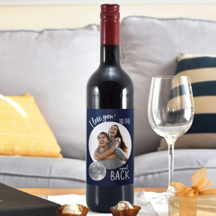 Personalized Red Wine Bottle - 70th Anniversary Gifts