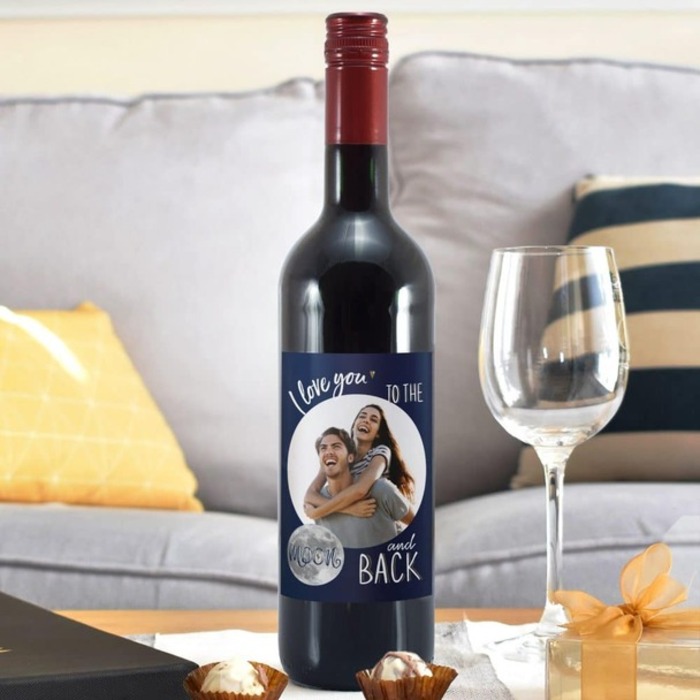 Personalized Red Wine Bottle - 70Th Anniversary Gifts