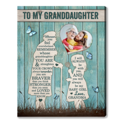 unique gift for granddaughter from grandma print canvas