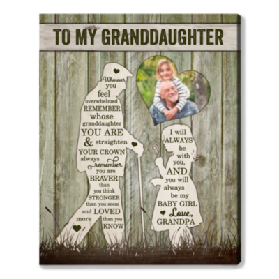 to my beautiful granddaughter from grandpa print canvas