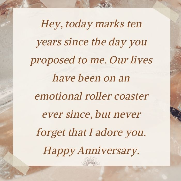 10 year wedding anniversary message hot sale to husband