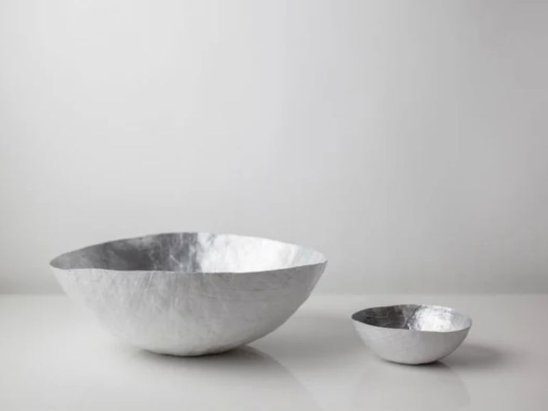 Large Silver Paper Bowl - 1st anniversary gift 