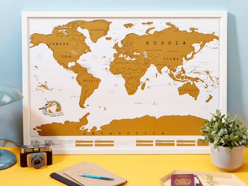 Scratchable World Map - Unusual One Year Anniversary Gifts For Him