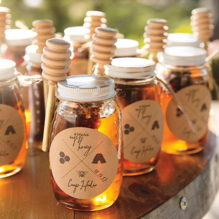 Custom Honey Jars - Cheap Bridal Shower Favors