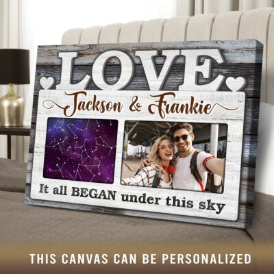 Customized Sky Star Map Gift Anniversary Canvas For Couple 01
