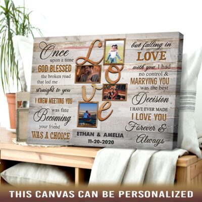 thoughtful engagement gift for husband personalized couple photo canvas print 03