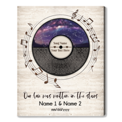 Customized Sky Star Map Gift Song Lyrics Gift Canvas