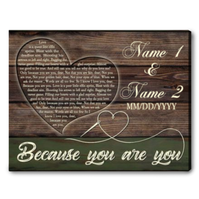 customized wedding gift because you are you song ideas for couple