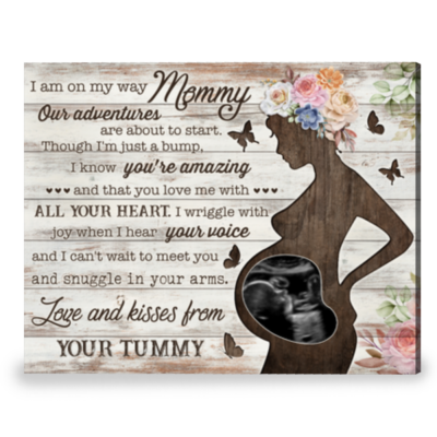 Gift For Mommy To Be Ultrasound Frame Keepsake Pregnant Wife Gift Canvas Print