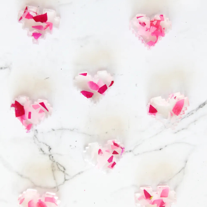 Diy Floral Resin Heart Magnets