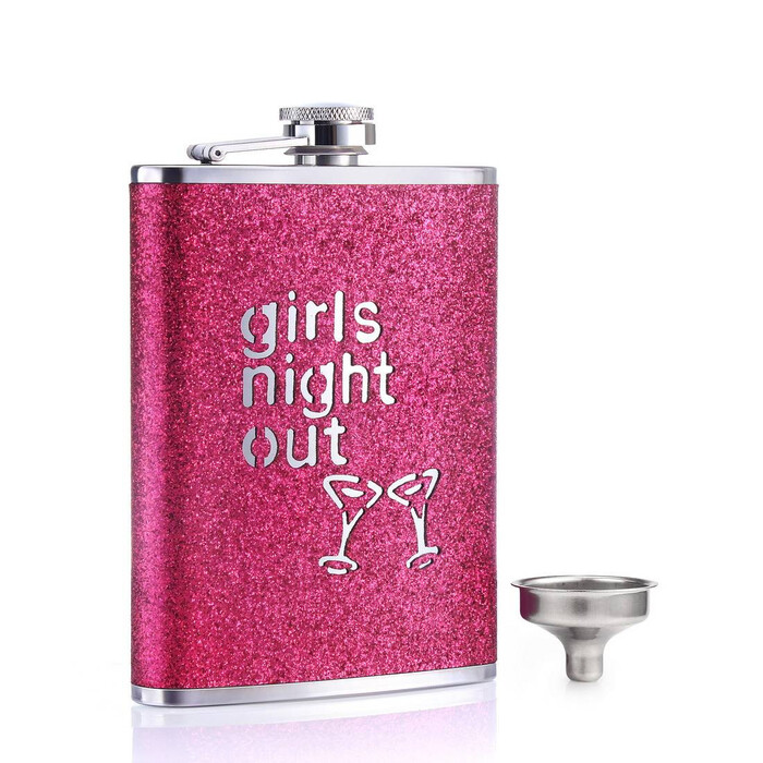 Bachelorette Party Pink Flask - Personalized bachelorette party