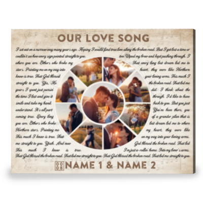 Custom Anniversary Song Lyrics Gift Romantic Gift For Couple Canvas Wall Art