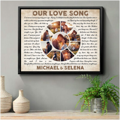 Custom Anniversary Song Lyrics Gift Romantic Gift For Couple Canvas Wall Art