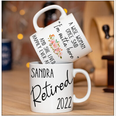 best retirement gift for women personalized name mug 01