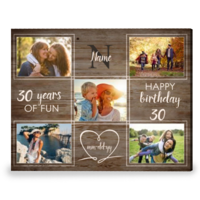Best Personalized Gift For Birthday Photo Collage Canvas Print