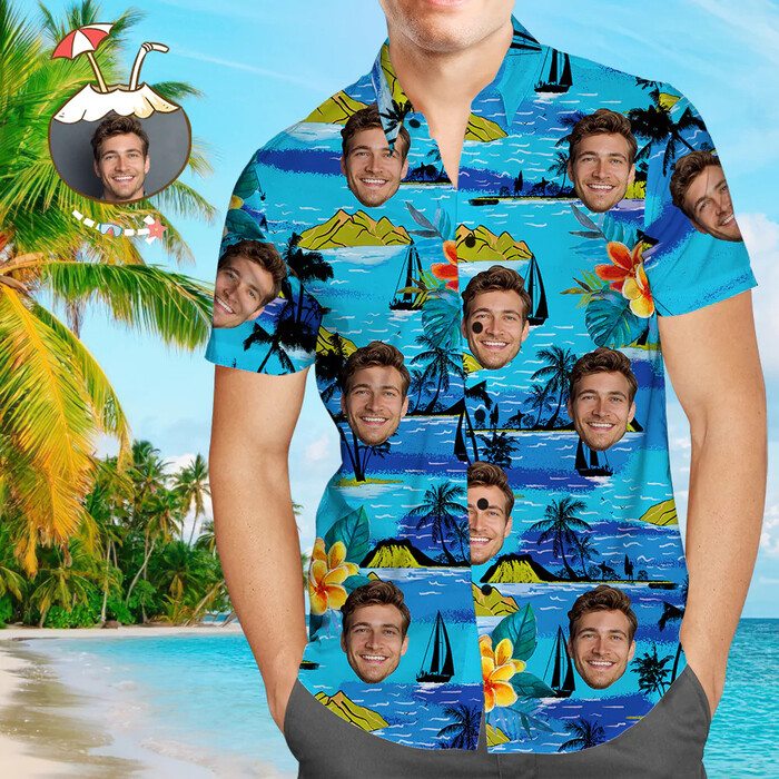 Men'S Hawaiian Shirt With A Custom Face