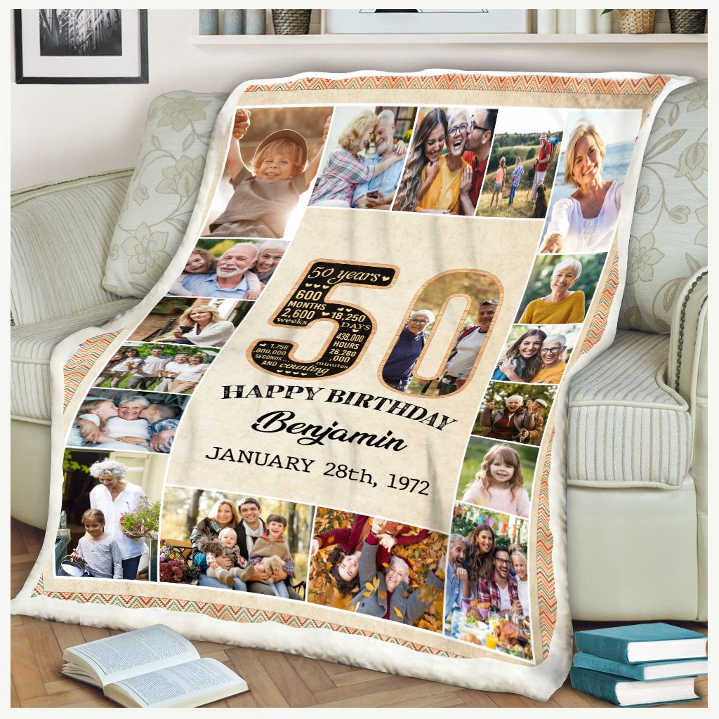 Happy 50th Birthday Blanket For Mom, 50th Birthday Gifts For Mom, 50 Year  Old Gifts For Woman - Best Personalized Gifts For Everyone