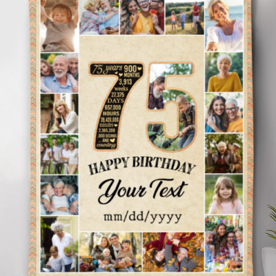meaningful gift ideas for 75th birthday fo a man personalized blanket