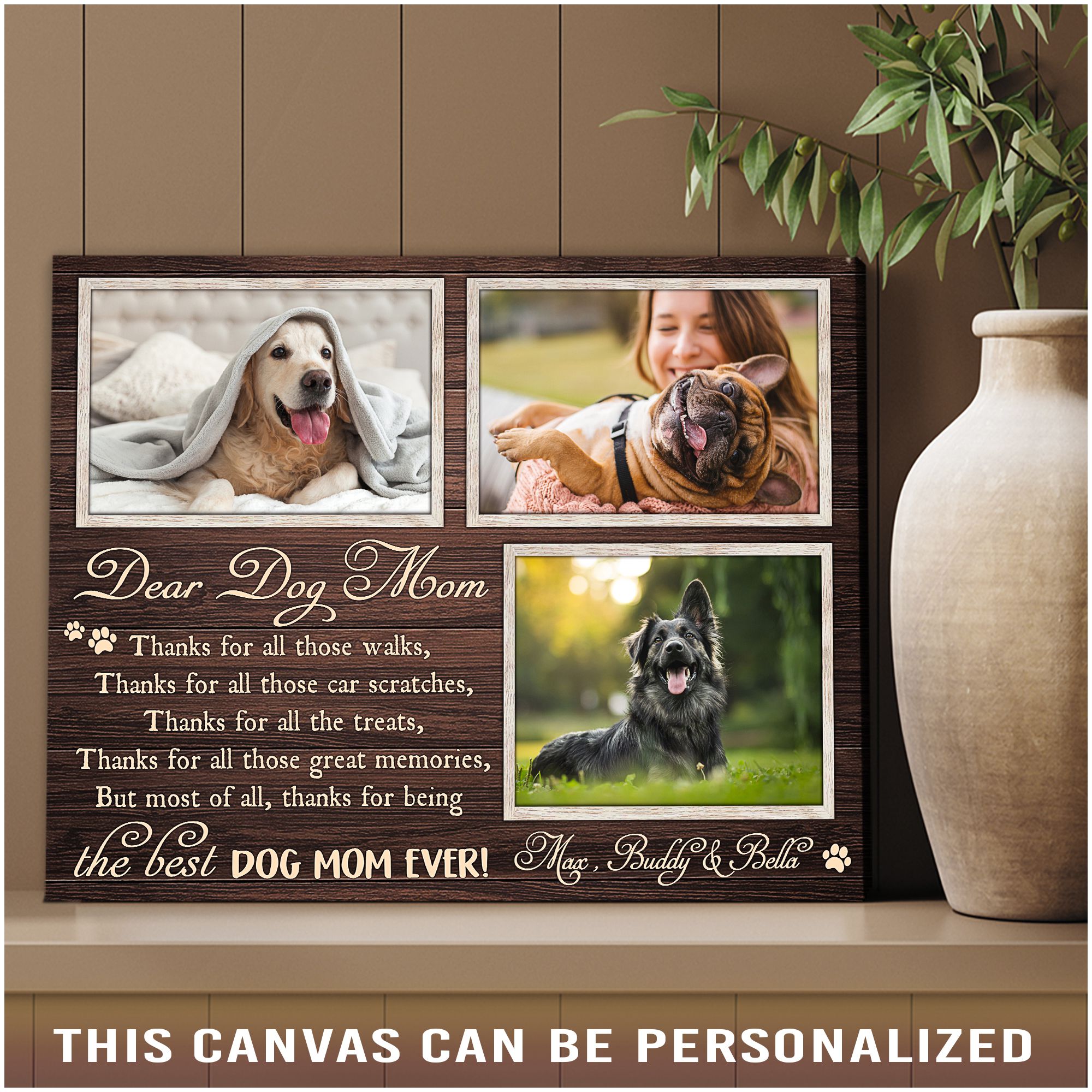 dog mom photo gift ideas customized pet photo wall art decor 03