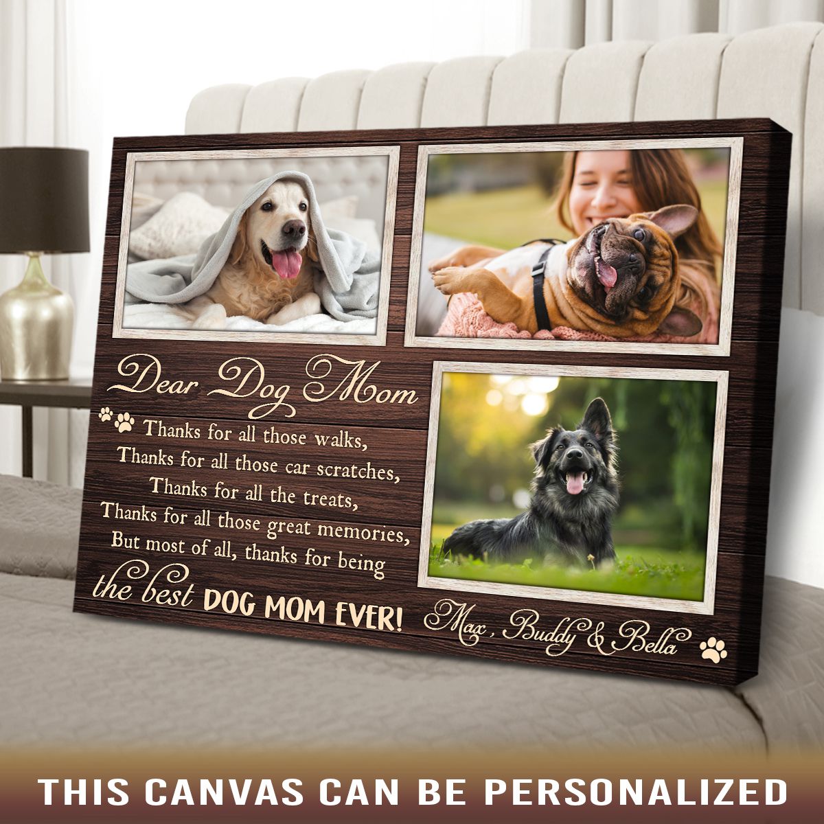 Mothers Day Gift For Dog Mom Personalized Pet Photo Canvas Print You feed  me when I'm hungry - Oh Canvas