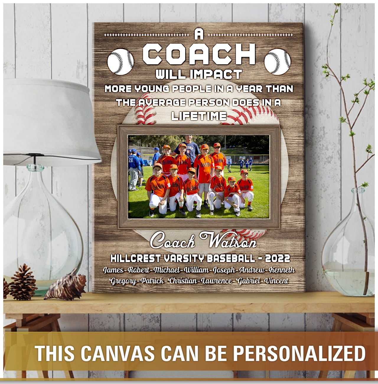 Order & Send Custom Baseball Team Photo Collage Gift For Coaches Online