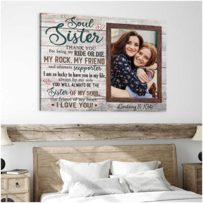 sister gift ideas custom sister photo wall art 03