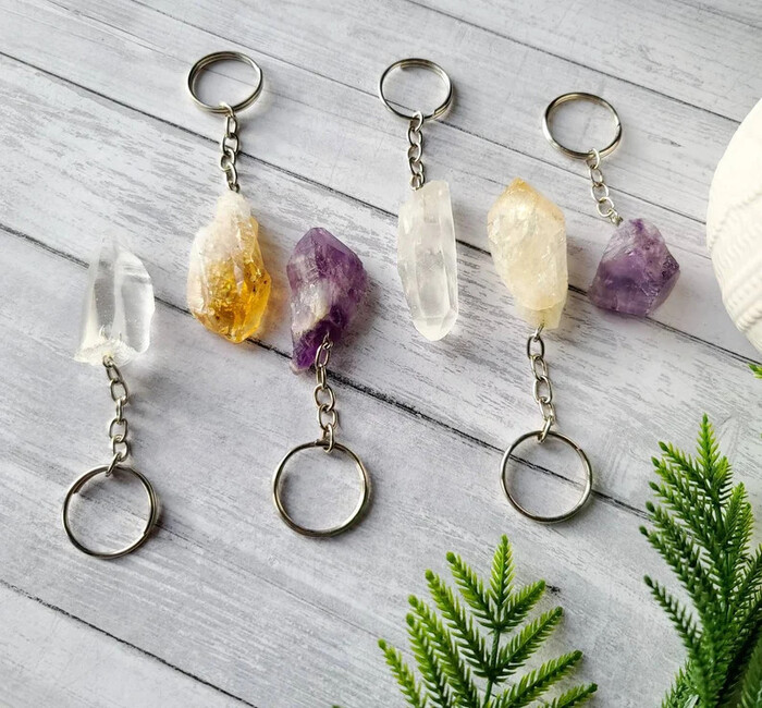 Crystal Quartz Keychain