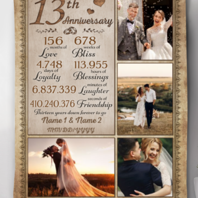 Best Gift For Anniversary Custom Photo BLanket For Marriaged Couple