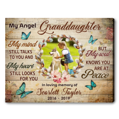 remembrance gifts for loss of granddaughter print canvas