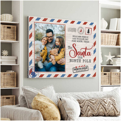 Personalized Wall Art For Christmas Gift For Family To Santa Canvas Print